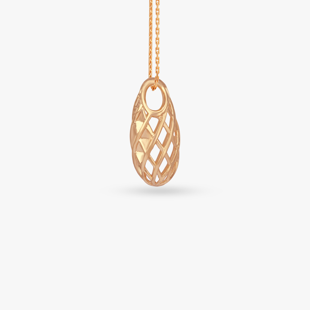 Radiant Weave Gold Pendant and Earrings Set,,hi-res image number null
