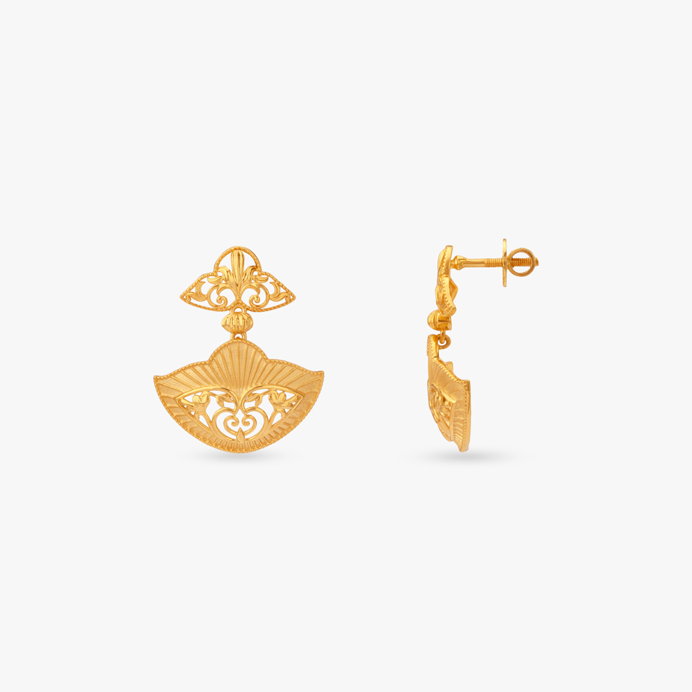 Glam Statement Gold Drop Earrings,,hi-res image number null