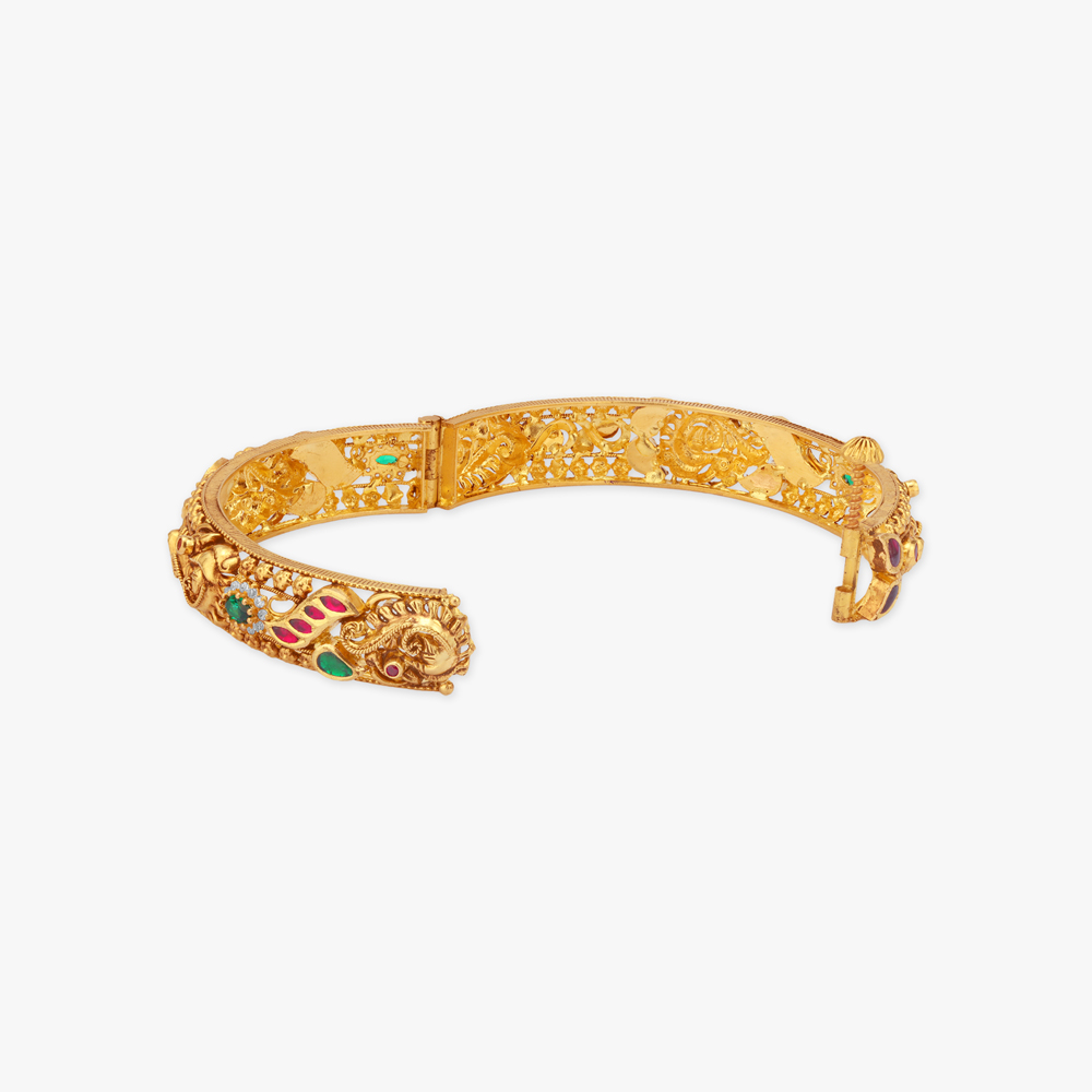 Peacock Trail Gold Bangles,,hi-res image number null