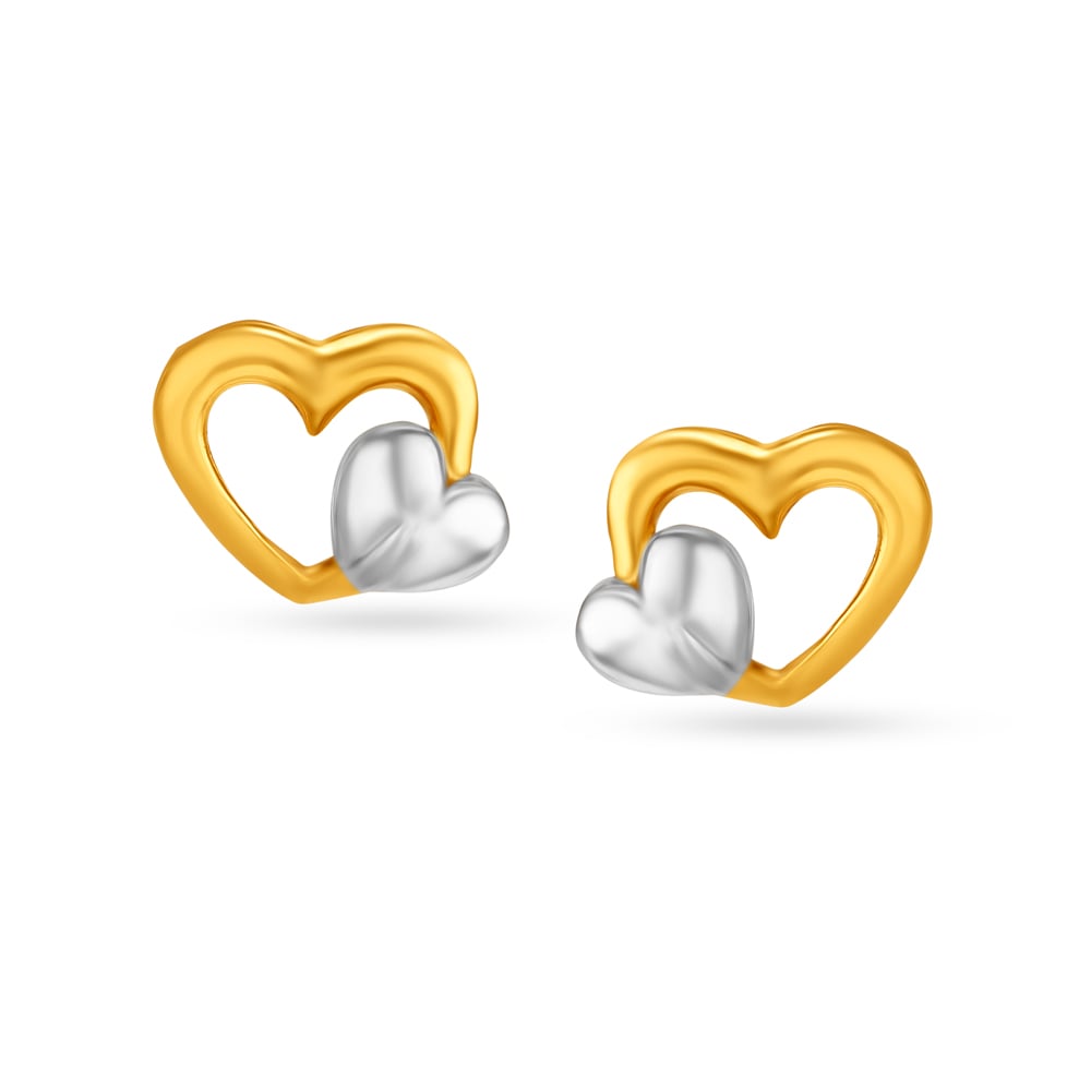 Chic Dual Done Stud Earrings,,hi-res image number null