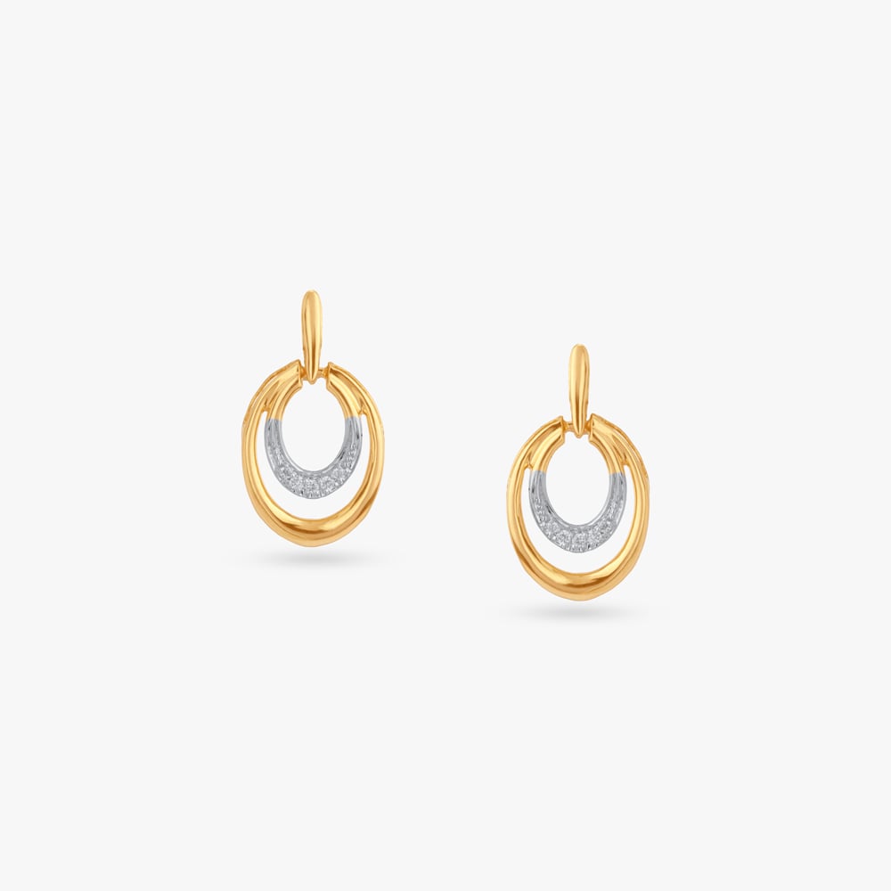 Dual Arc Diamond Drop Earrings,,hi-res image number null