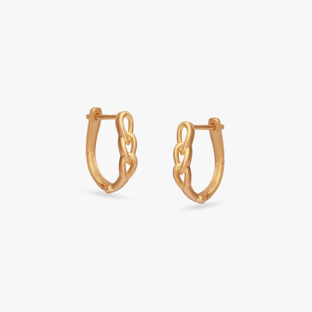 

Statement Link Gold Hoop Earrings