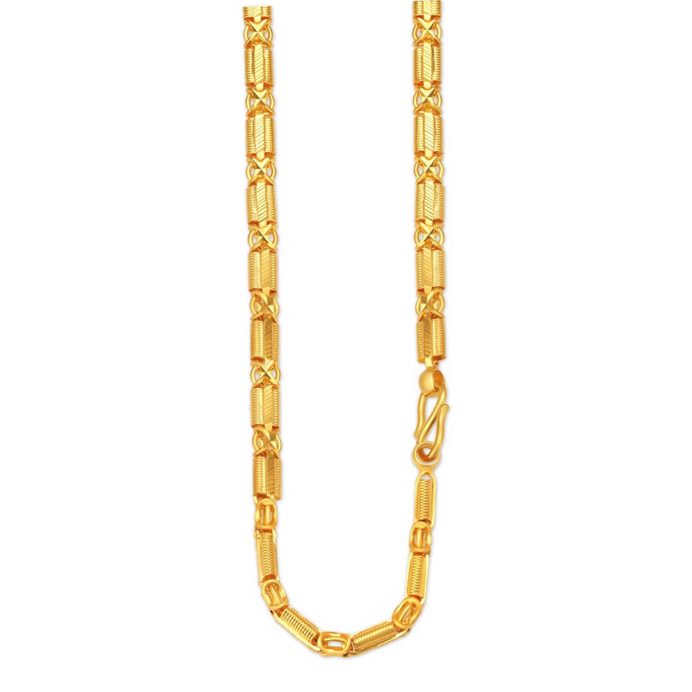 Textured Gold Chain for Men,,hi-res image number null