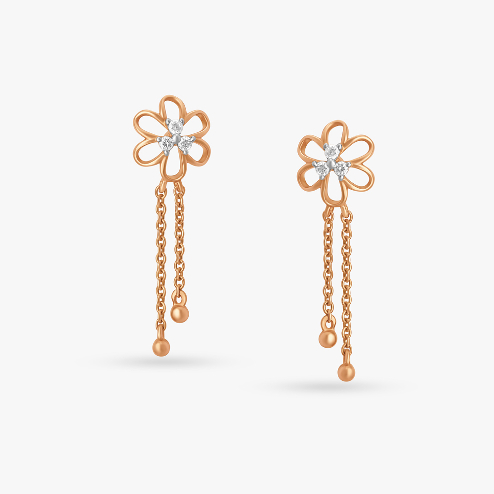 Fresh Flower Diamond Drop Earrings,,hi-res image number null