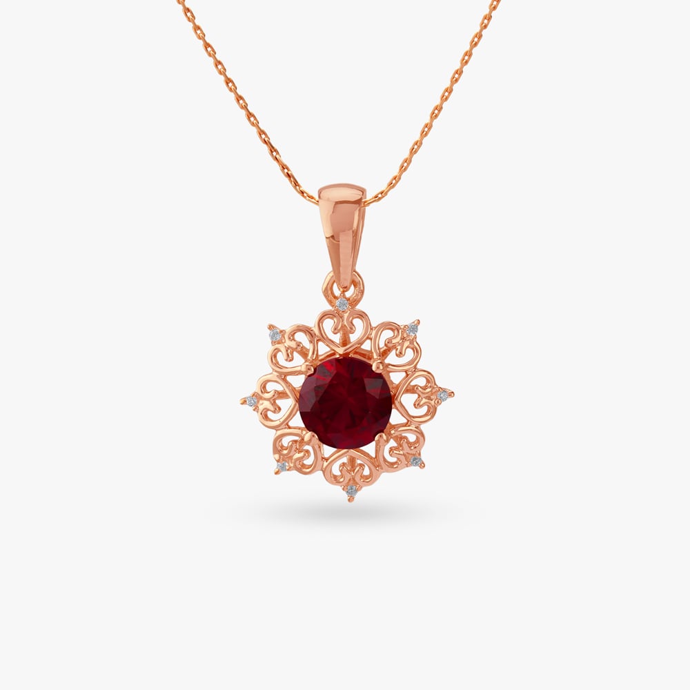 Twilight Rose Silver Pendant and Earrings Set,,hi-res image number null