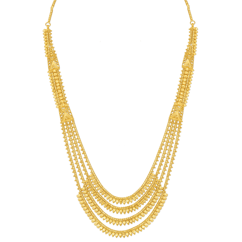 Gleaming Yellow Gold Four Strand Haaram,,hi-res image number null