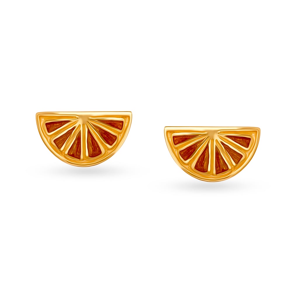 Lemon Emoticon Stud Earrings for Kids