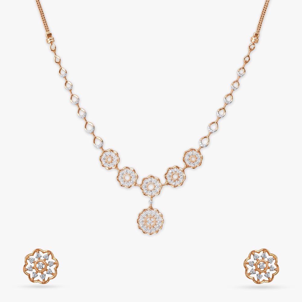 

Floral Symphony Diamond Necklace Set