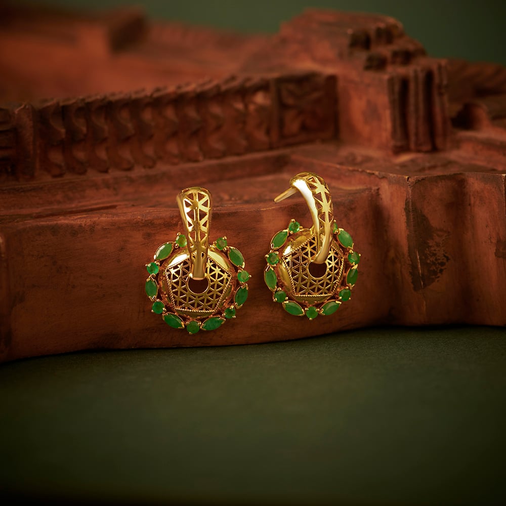 

Lush Bloom Emerald Hoop Earrings