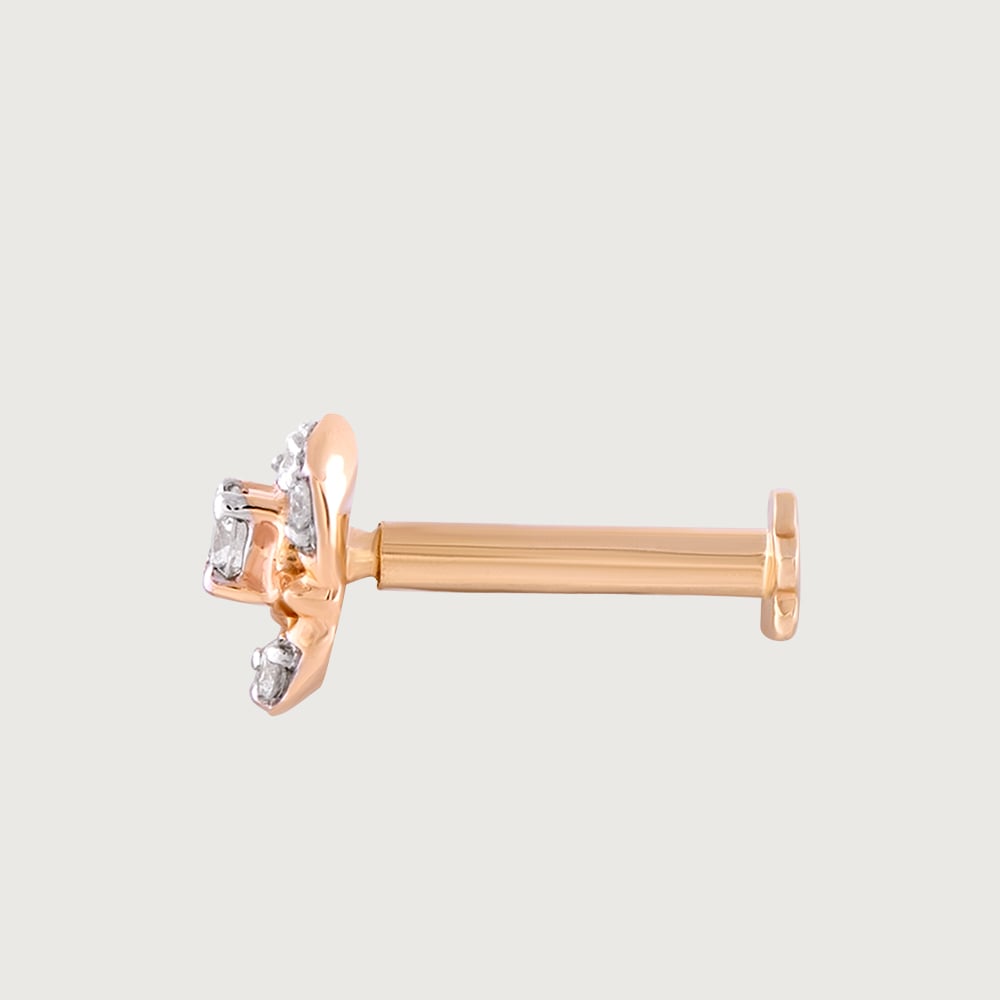 Glow Petite Gold and Diamond Nose Pin,,hi-res image number null