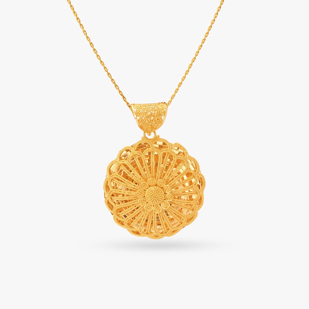 Nature-Inspired Gold Pendant