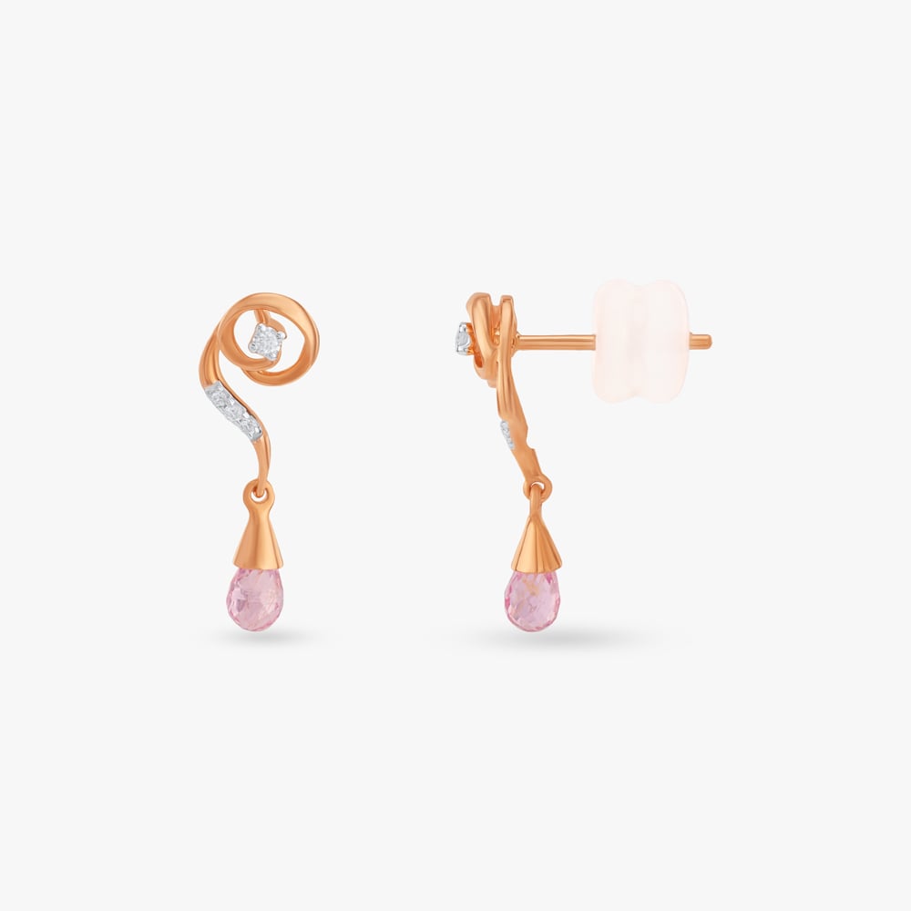 Swirl Drop Diamond Drop Earrings,,hi-res image number null