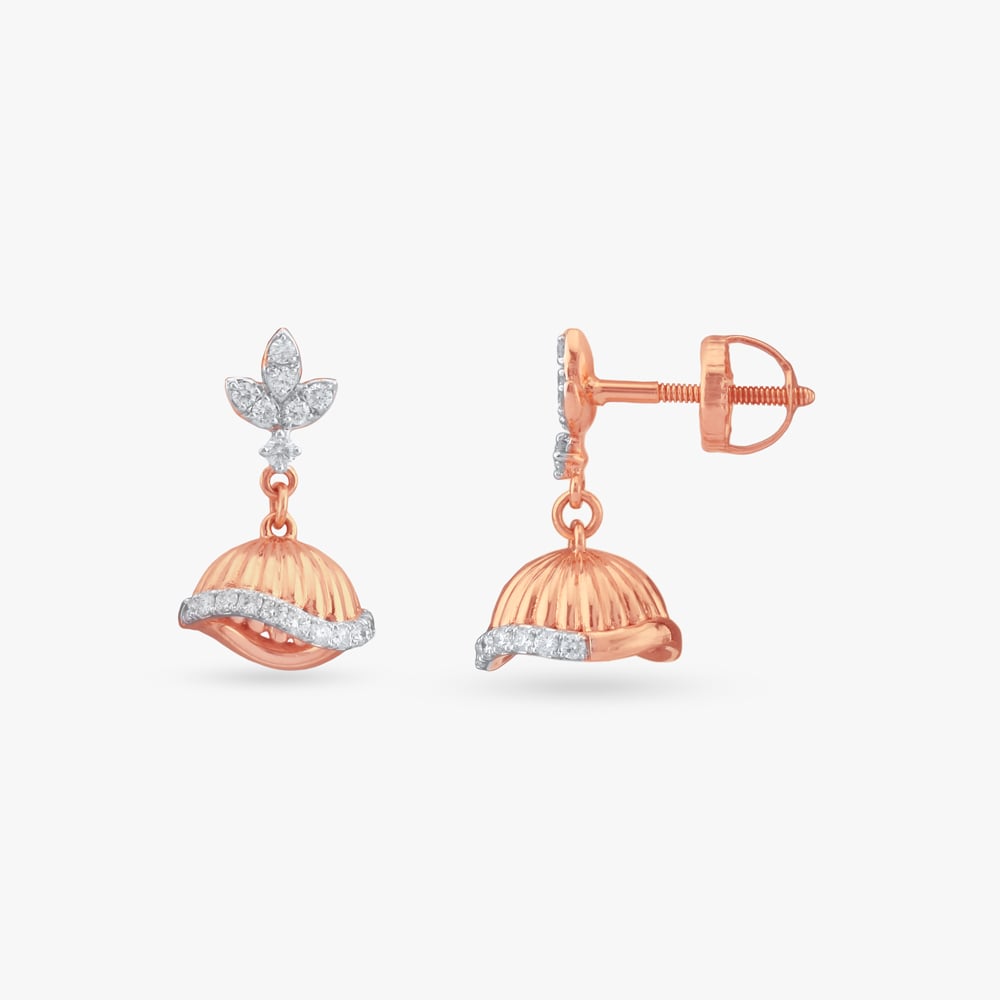 

Sparkle Swirl Diamond Jhumka Earrings