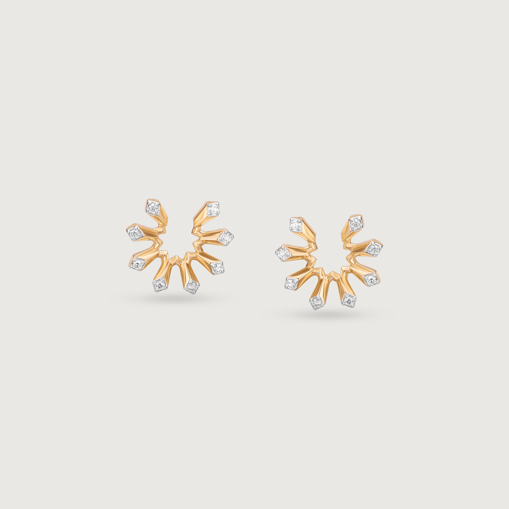 Radiant Sunburst Diamond Stud Earrings,,hi-res image number null