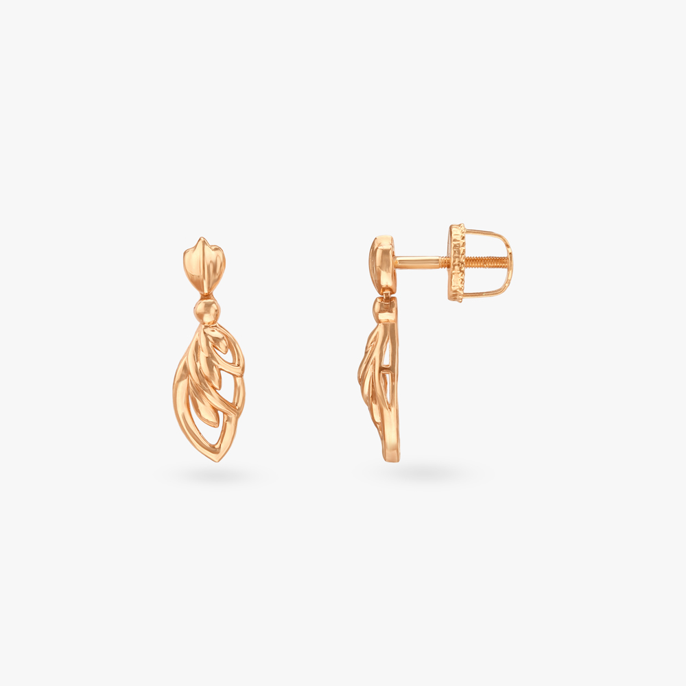 Fluid Petal Gold Pendant and Earring Set,,hi-res image number null