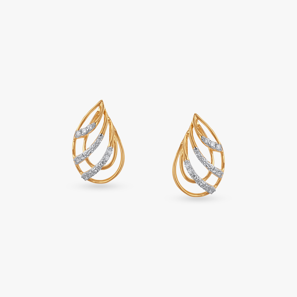 Flowing Dewdrop Diamond Stud Earrings,,hi-res image number null