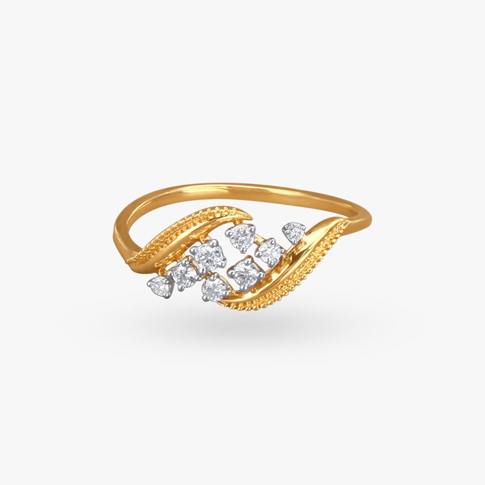 Elegant Swirl Diamond Finger Ring,,hi-res image number null