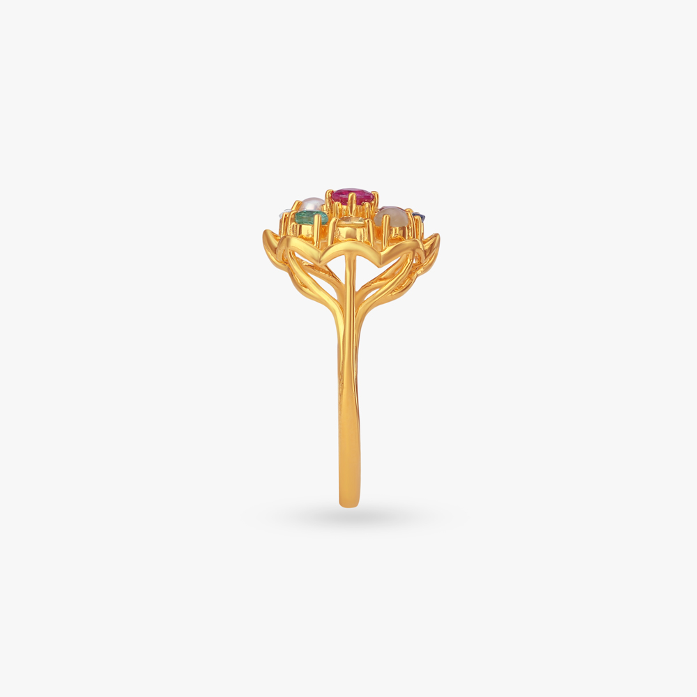 Majestic Navratna Diamond Ring,,hi-res image number null
