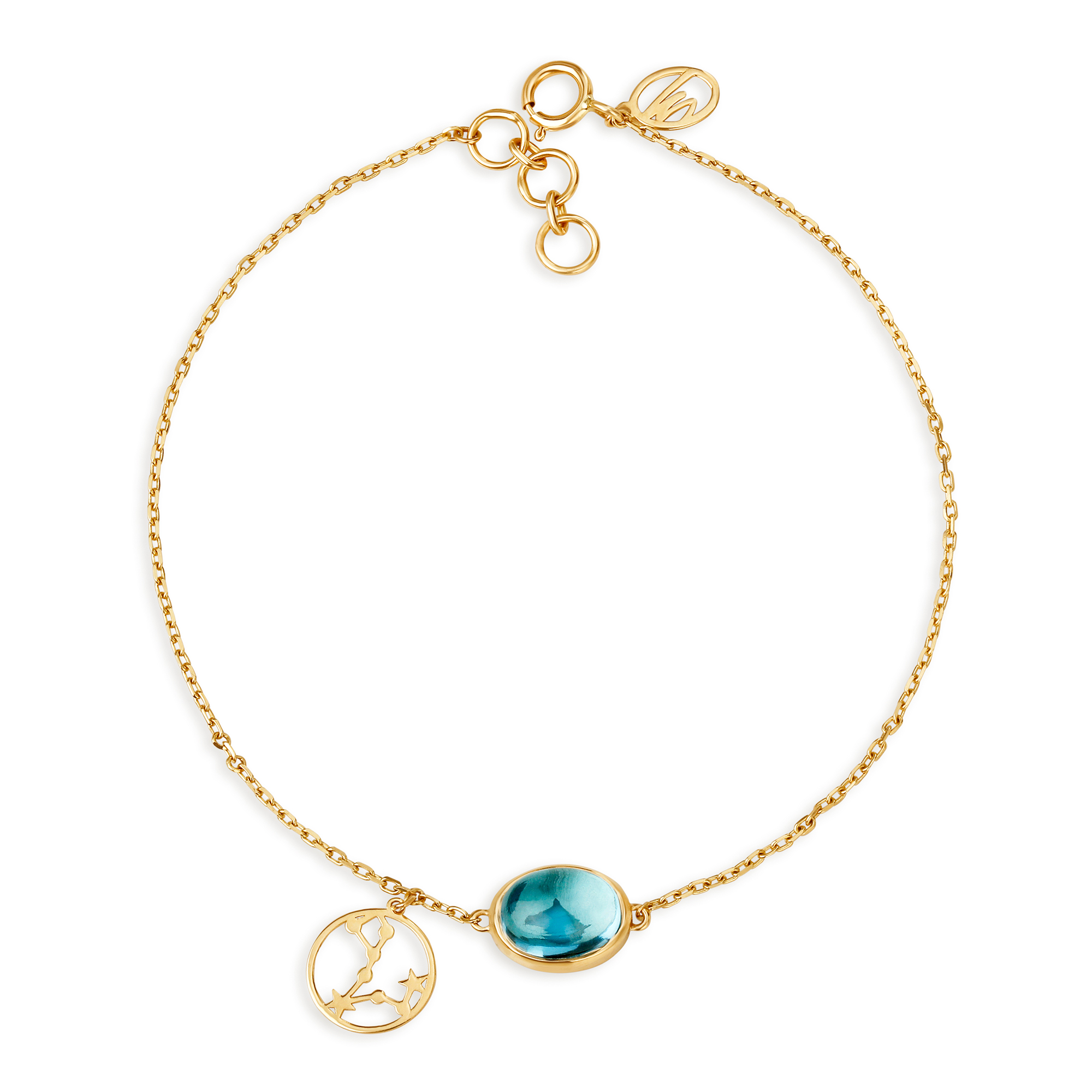 14KT Pisces Birthstone Yellow Gold Bracelet,,hi-res image number null