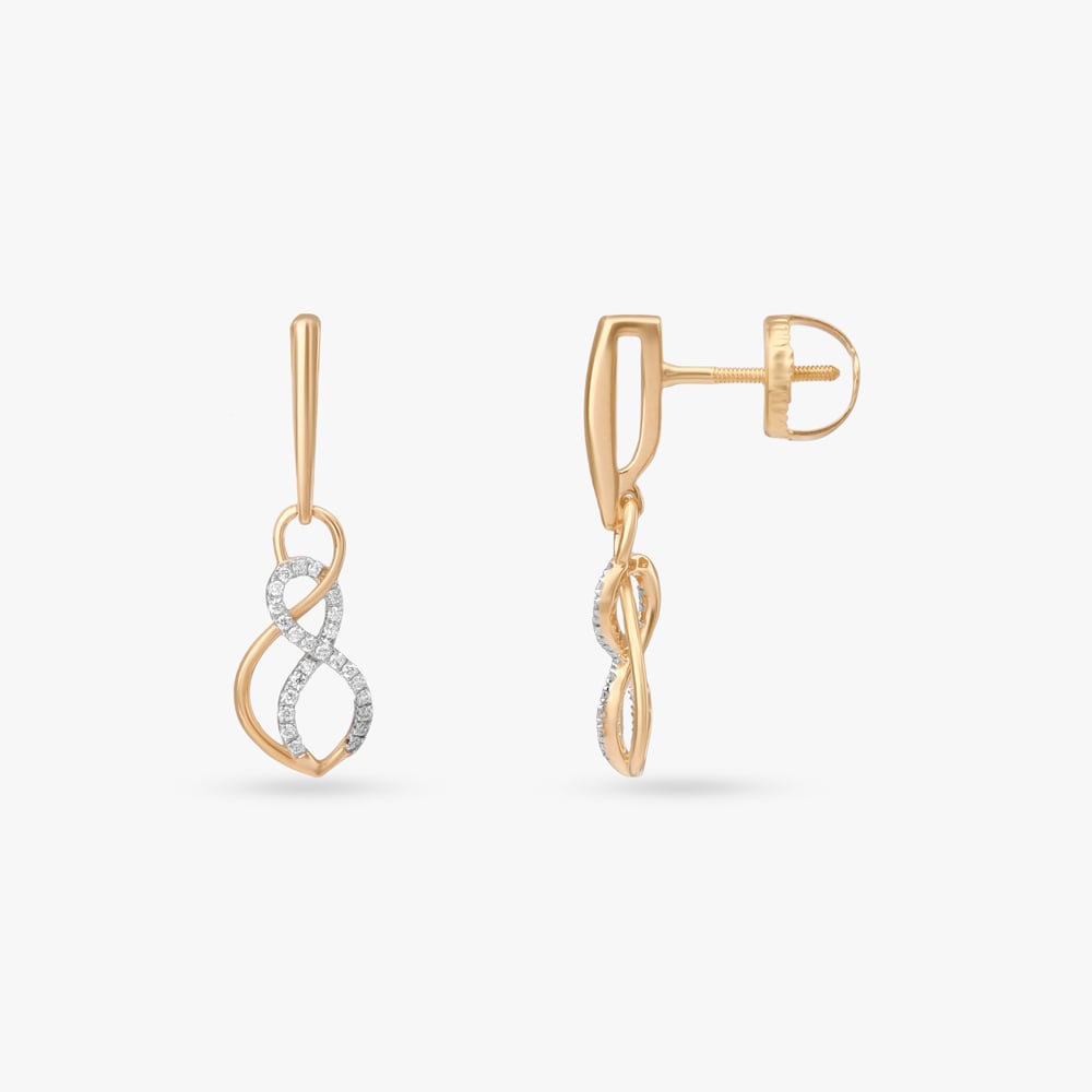 Harmony Wave Diamond Drop Earrings,,hi-res image number null