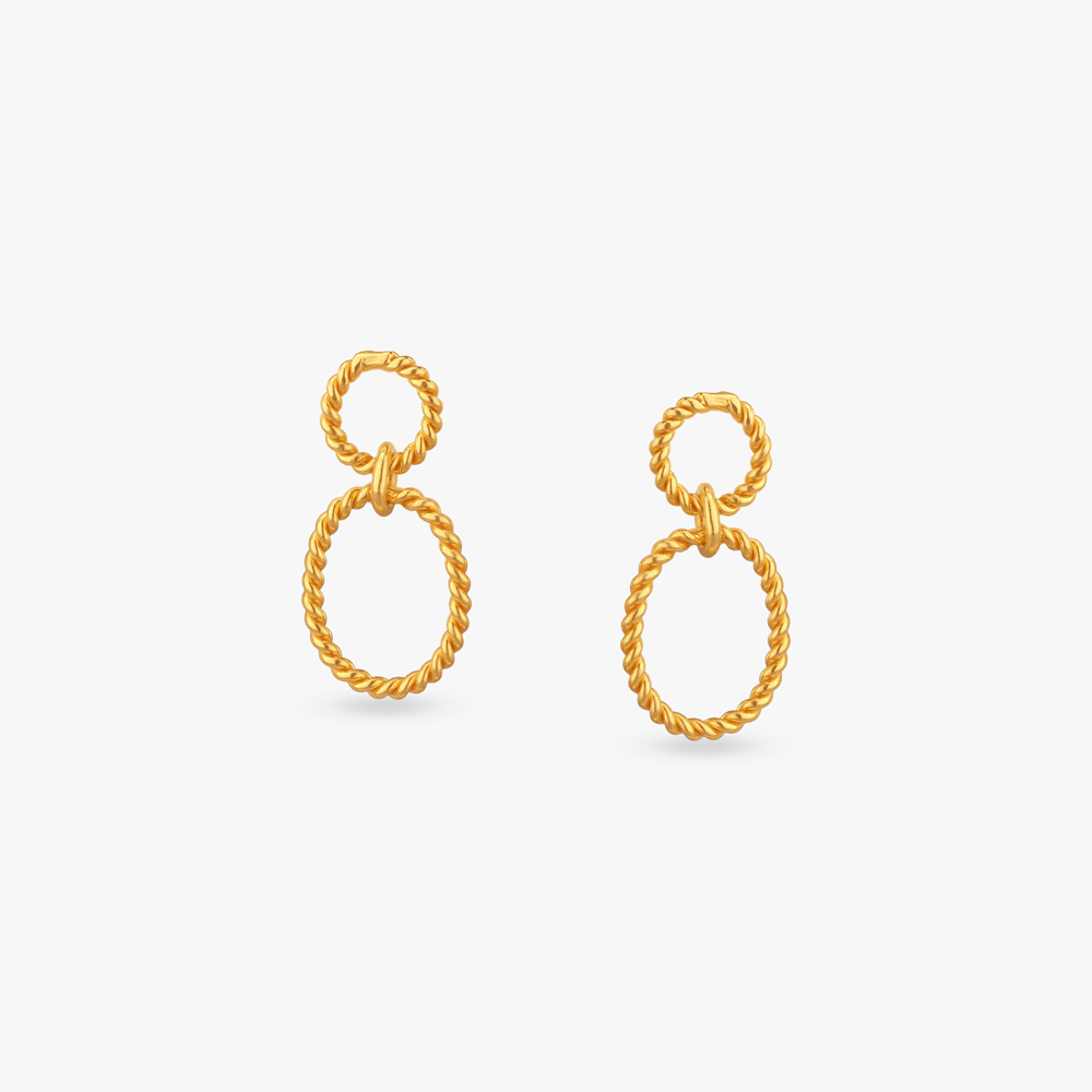Rope Gleam Gold Drop Earrings,,hi-res image number null