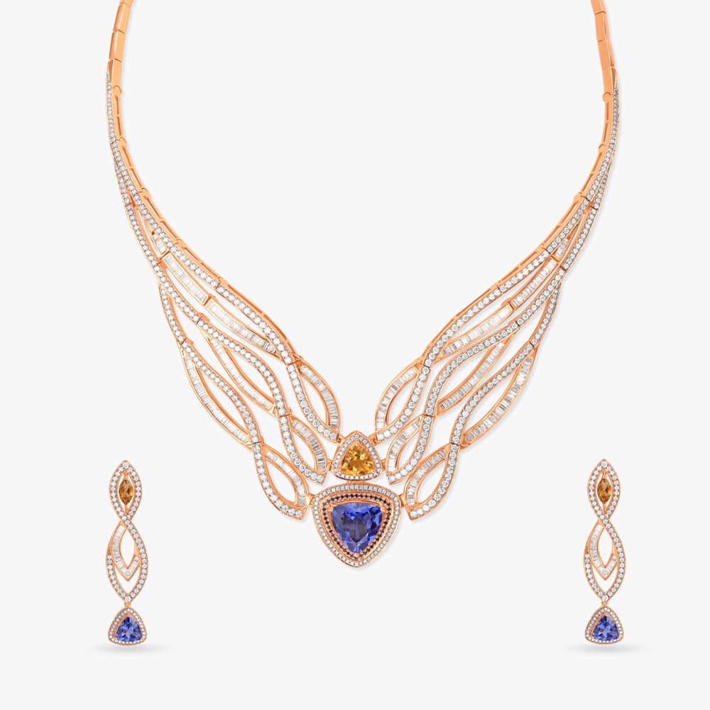 Nectarine Wonders Diamond Necklace Set,,hi-res image number null