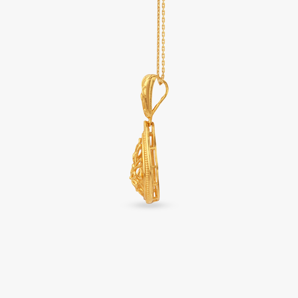 Radiant Paisley Gold Pendant,,hi-res image number null