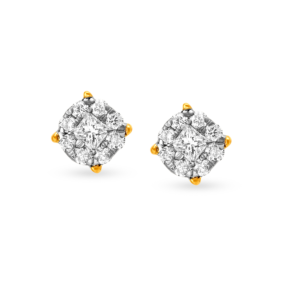 Buy Dainty Leaf Diamond Stud Earrings at Best Price | Tanishq UAE