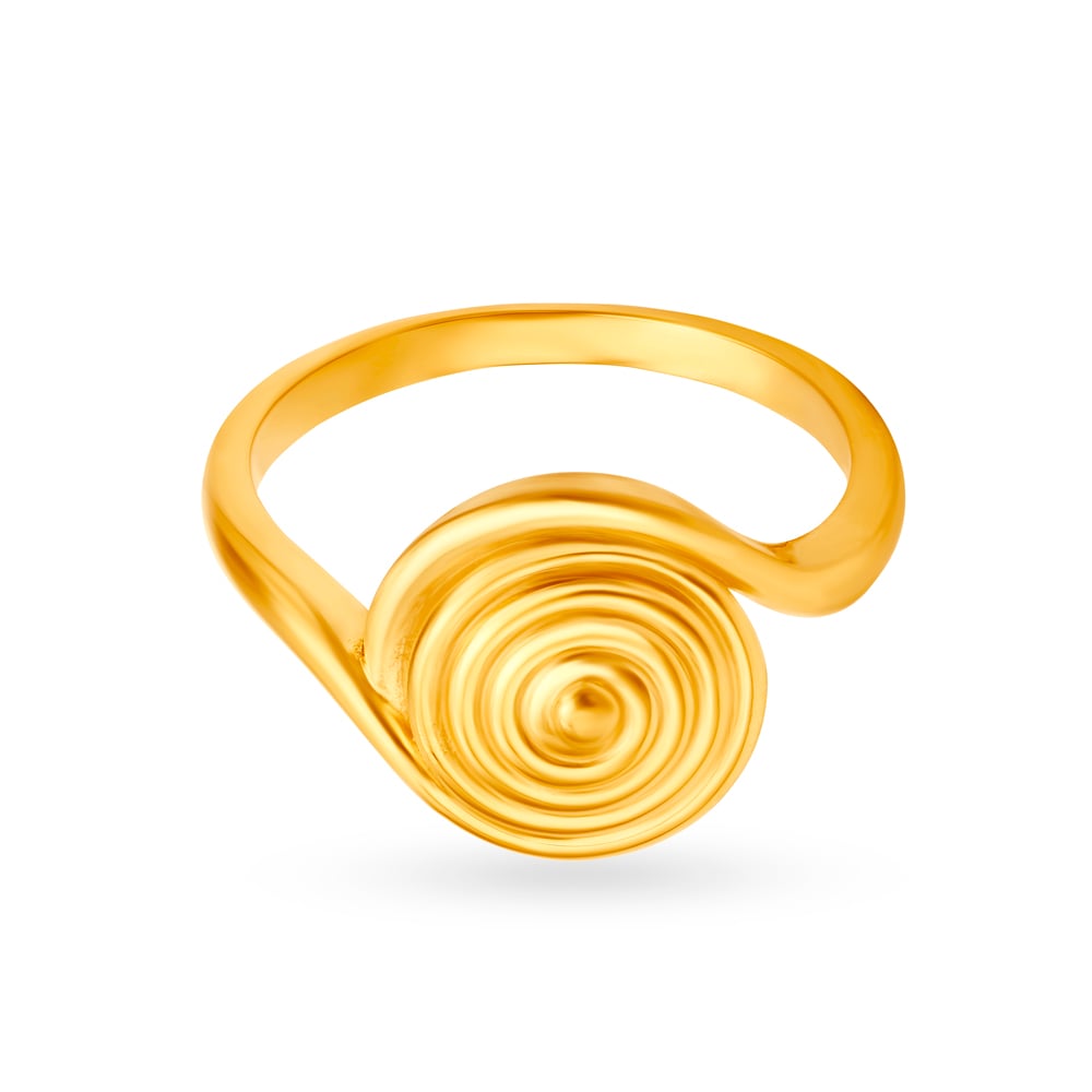 Entrancing 22 Karat Gold Swirling Finger Ring,,hi-res image number null
