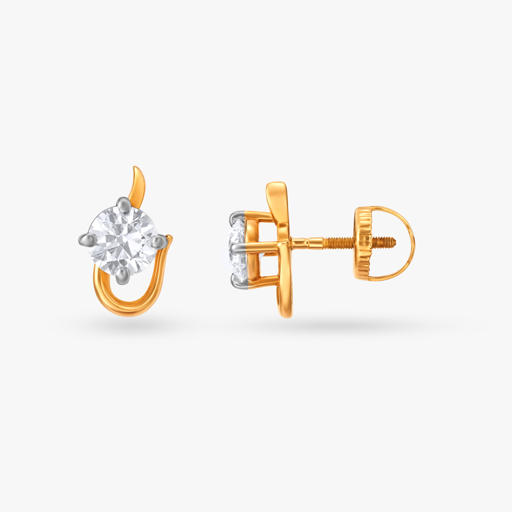 Luminous Curve Solitaire Stud Earrings,,hi-res image number null