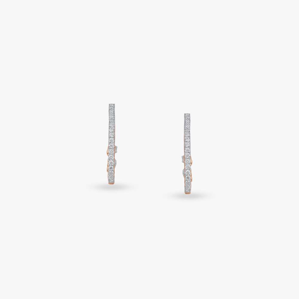 Blooming Spiral Diamond Hoop Earrings,,hi-res image number null