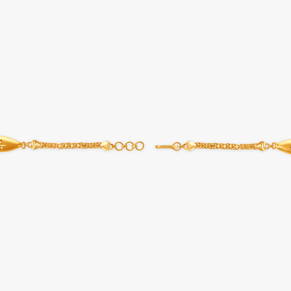 Charming Textured Floral Gold Bracelet for Kids,,hi-res image number null