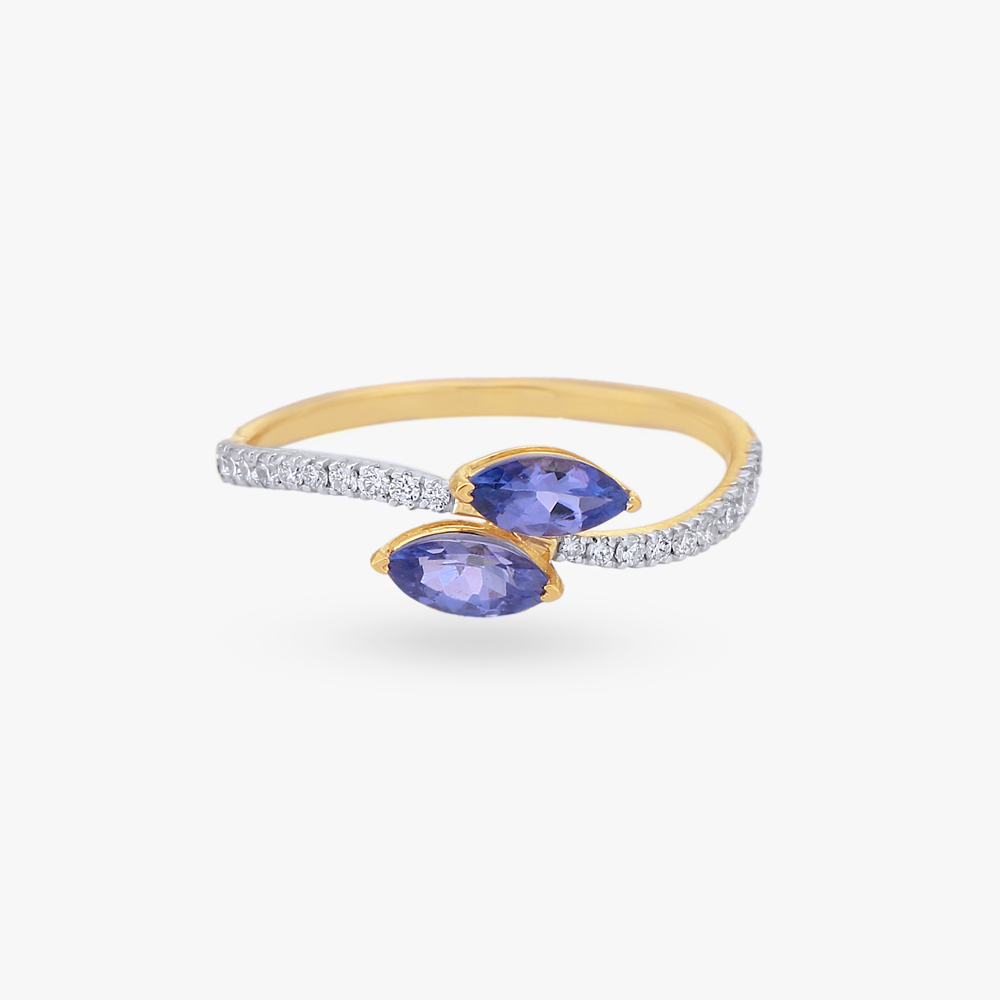 Curved Diamond Finger Ring,,hi-res image number null