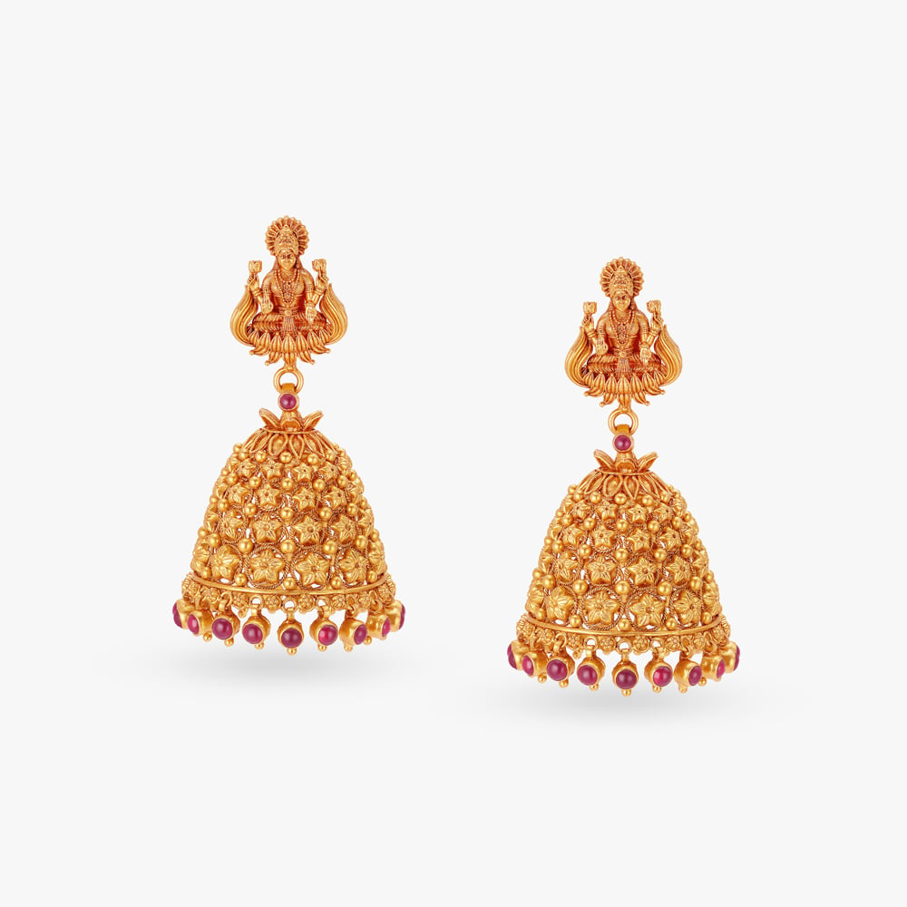 Timeless Nakashi Gold Jhumka,,hi-res image number null