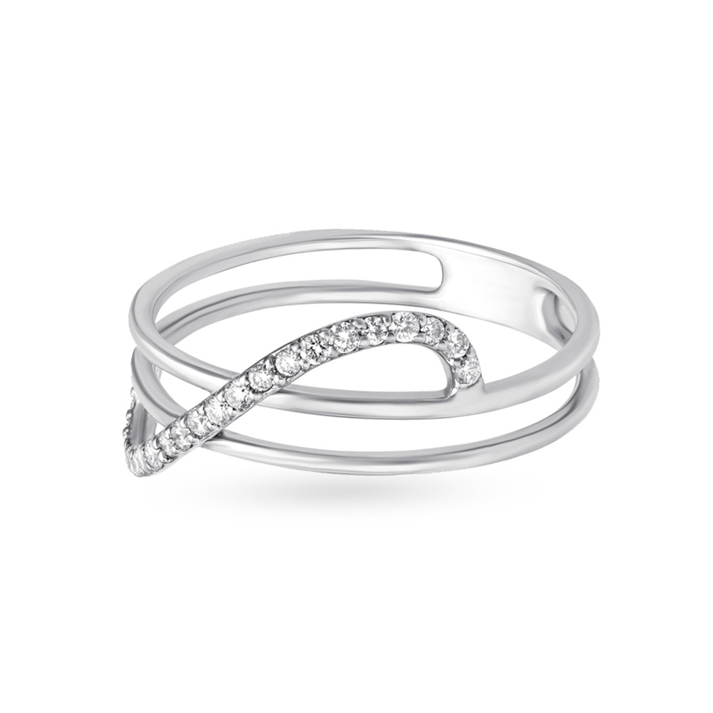 Elegant Wave Diamond Finger Ring,,hi-res image number null