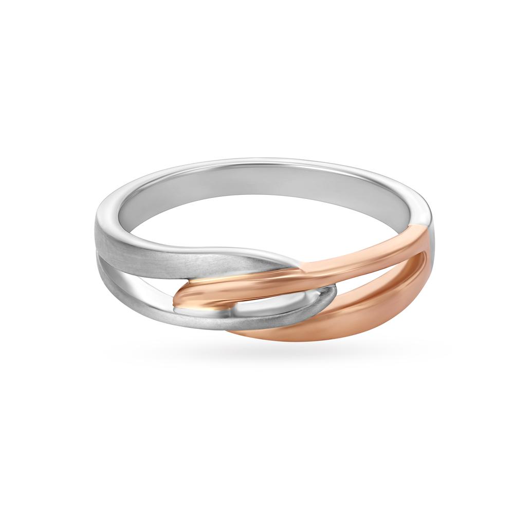 Suave 950 Karat Platinum And Rose Gold Interlock Ring,,hi-res image number null