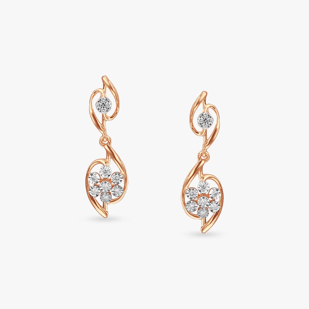 Curve Whisper Diamond Drop Earrings,,hi-res image number null