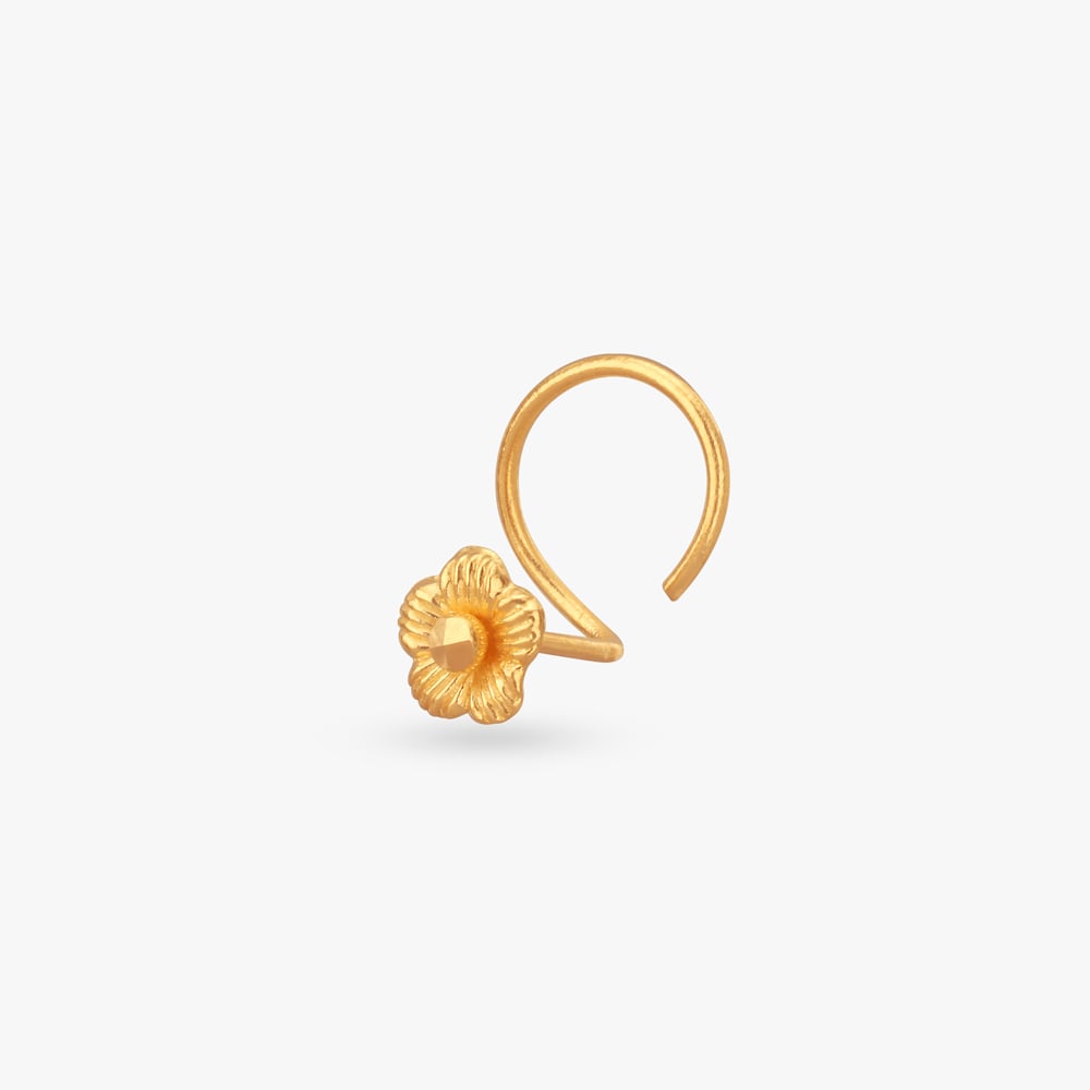 Floral Charm Gold Nose Pin,,hi-res image number null
