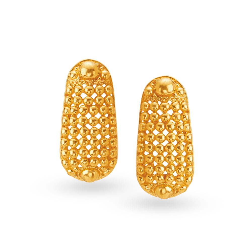 

Graceful 22 Karat Yellow Gold Stud Earrings