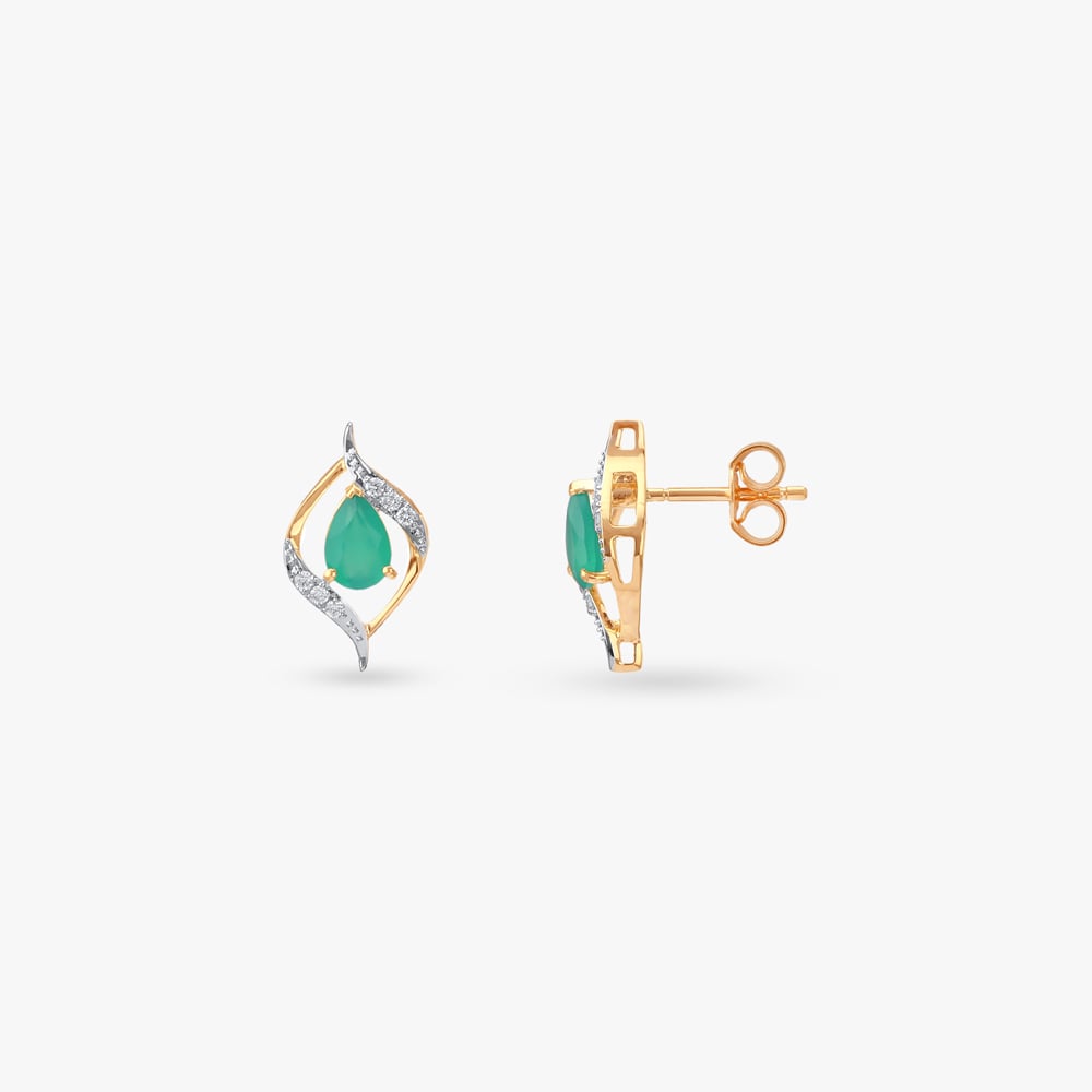 Classic Curve Diamond Stud Earrings,,hi-res image number null