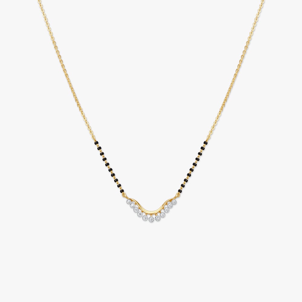 Elegant Wave Diamond Mangalsutra,,hi-res image number null