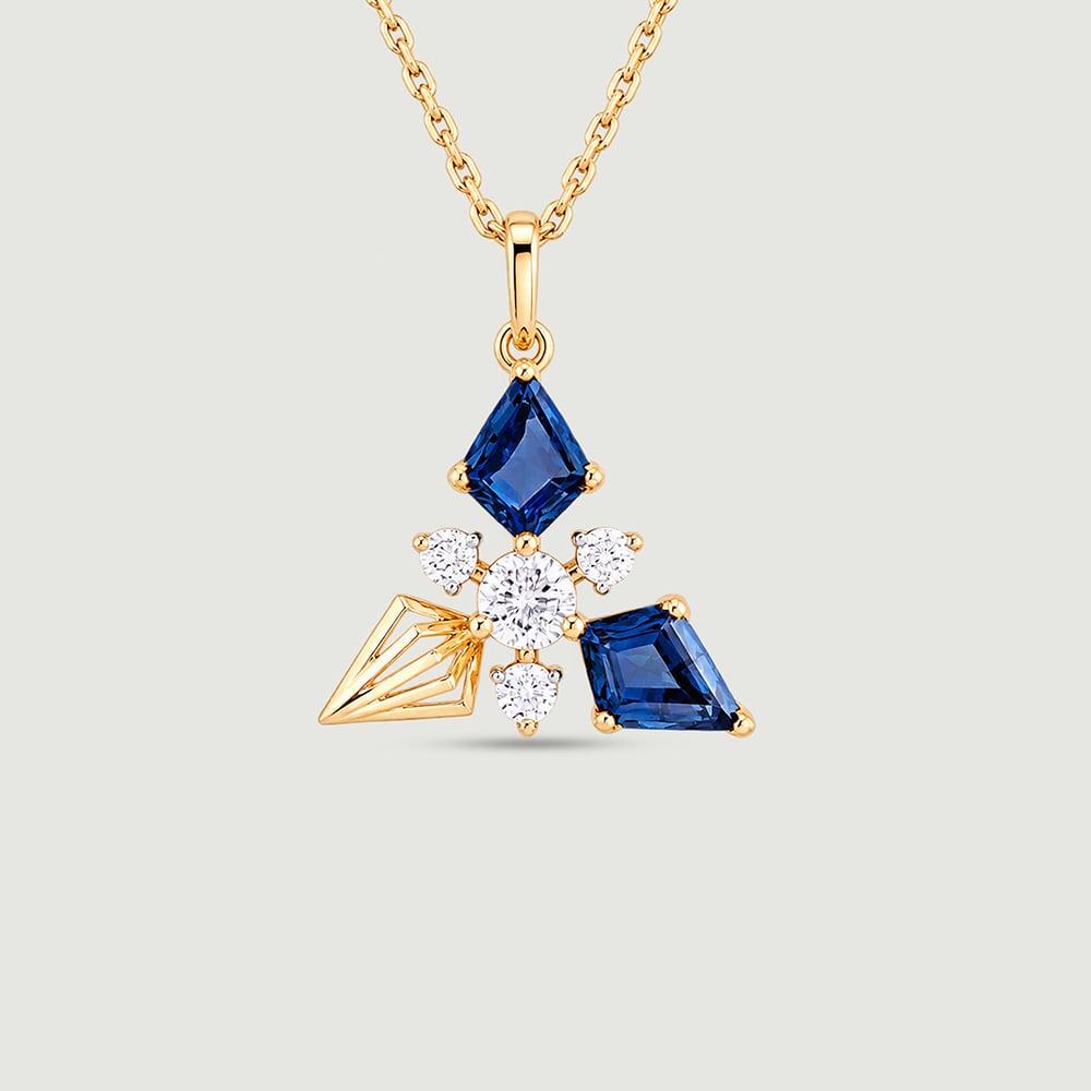 Luminous Blue Topaz Gold Pendant,,hi-res image number null