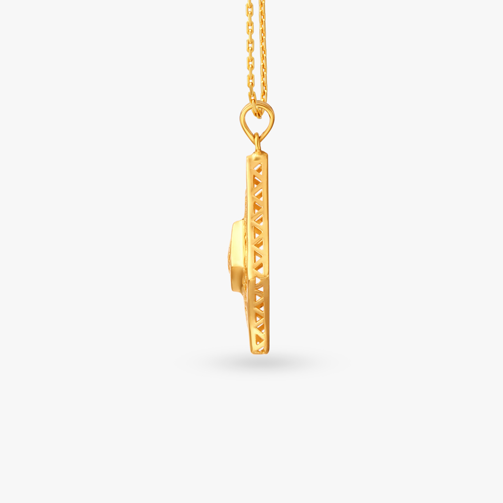 Splendid Gold Pendant and Earrings Set,,hi-res image number null