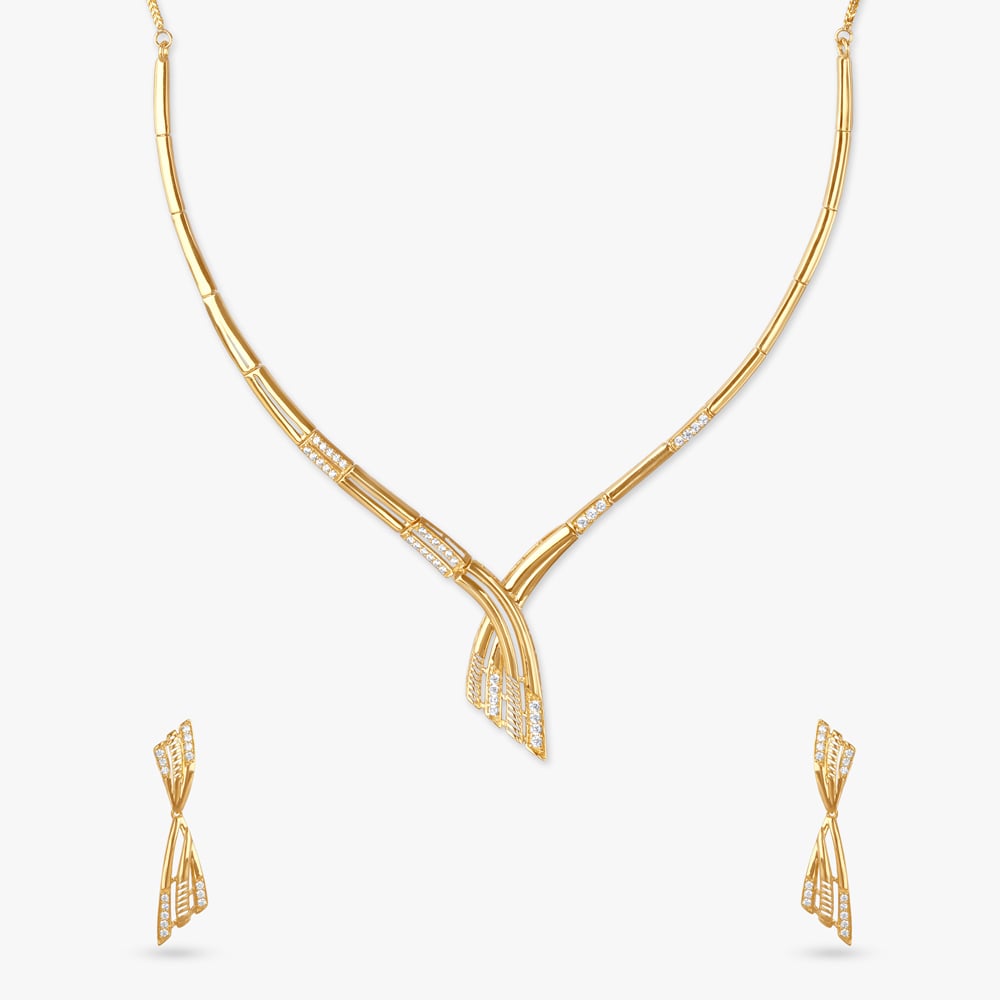 

Contour Flow Gold Necklace Set