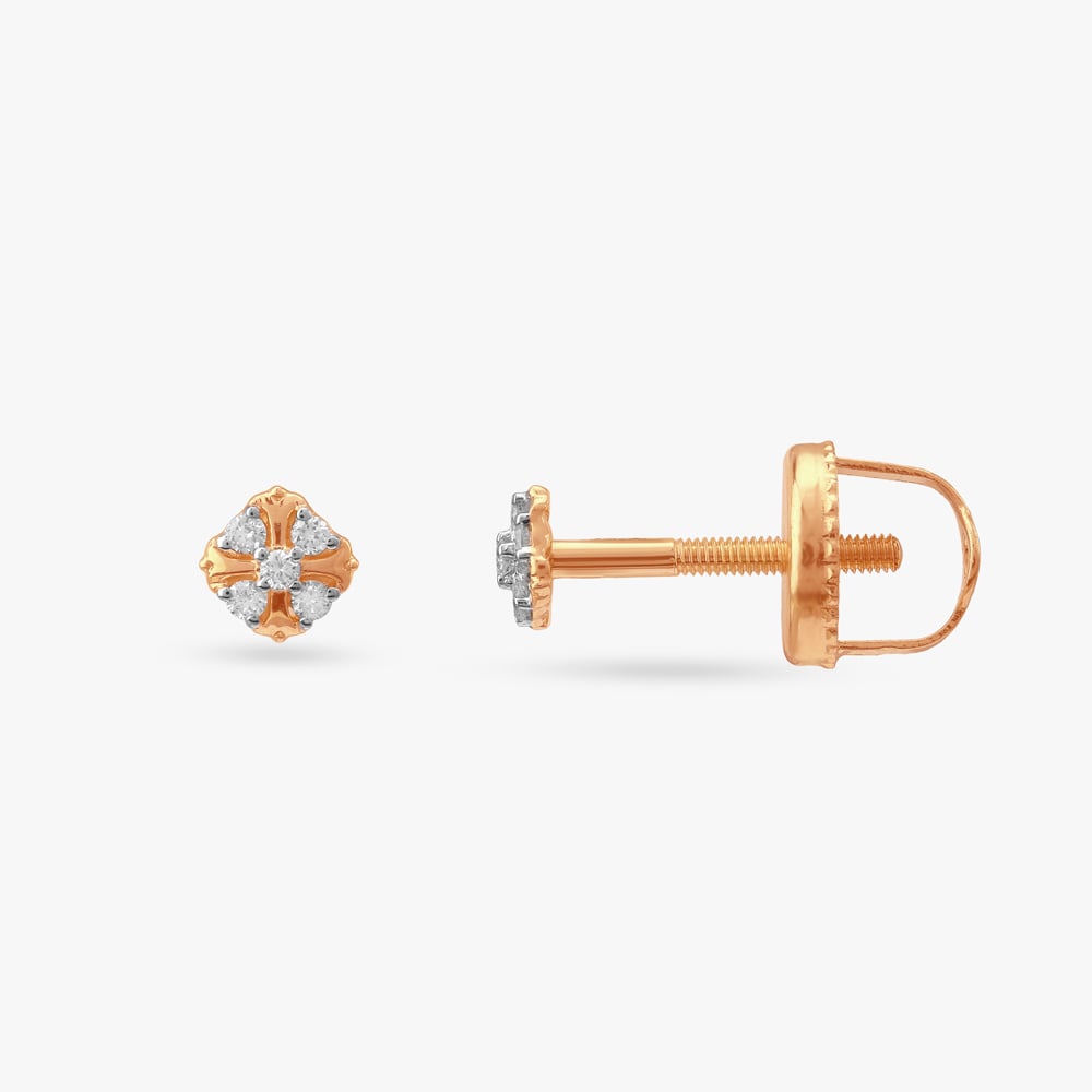 Vintage Gleam Diamond Stud Earrings,,hi-res image number null