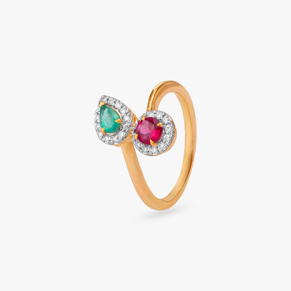 Playful Fusion Diamond Finger Ring,,hi-res image number null