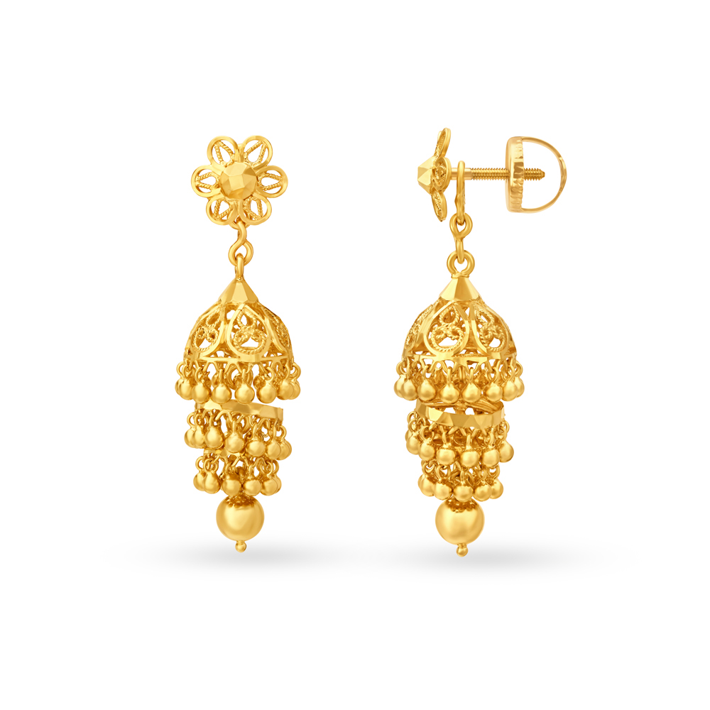 Floral Classic Jhumkas,,hi-res image number null