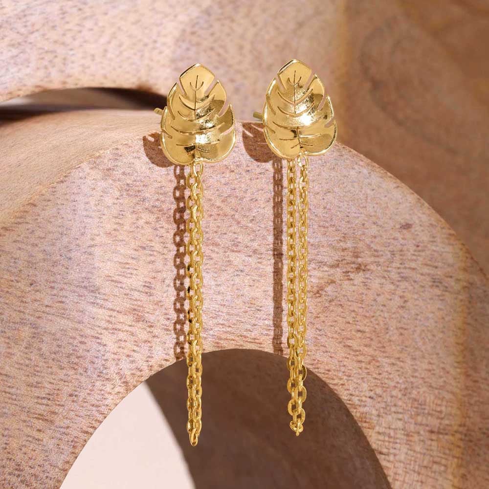 Playful Drip Gold Drop Earrings,,hi-res image number null