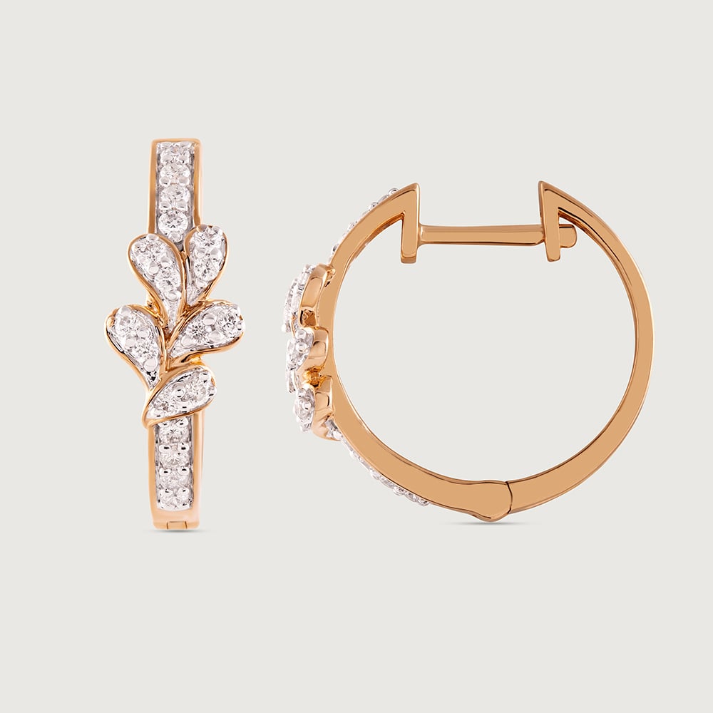 Blossom Chic Gold & Diamond Hoop Earrings,,hi-res image number null