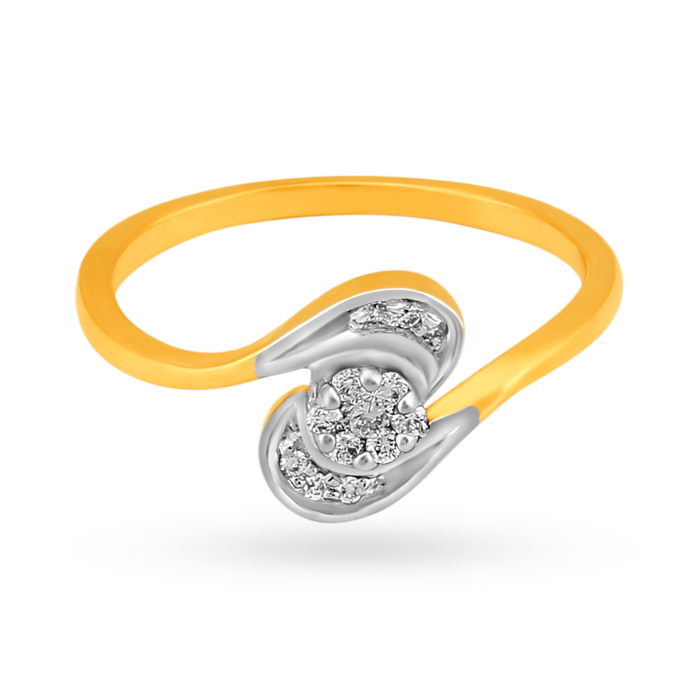 Chic Flowerbud Geometric Diamond Ring,,hi-res image number null